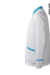 CL022 Custom Housekeeping Uniforms Hospital Cleaner Uniform Men's Long Sleeve White Shirt with Collar & Pockets in Contrast Colors