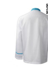 CL022 Custom Housekeeping Uniforms Hospital Cleaner Uniform Men's Long Sleeve White Shirt with Collar & Pockets in Contrast Colors