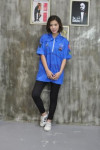 DS057 Customized Darts Polo Shirts Blue Jersey with Collar and Zipper