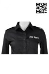 BG020 Bespoke Bar Girl Uniforms Customised Black Long Sleeve Shirt Workwear