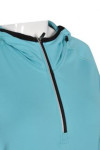 W181 Custom made Women's Activewear Light Blue Running Jacket with Half Zip and Pocket 