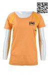 W197 Personalized Gym Apparel for Company Sports Day Orange Basic Scoop Neck Short Sleeve Tee Shirt