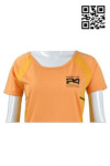 W197 Personalized Gym Apparel for Company Sports Day Orange Basic Scoop Neck Short Sleeve Tee Shirt