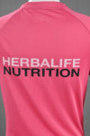 W199 Customized Women's Gym Top Pink V-neck Short Sleeves Workout Shirt