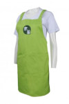 AP101 Personalised Green Yellow Apron with Logo Embroidery H-Back Bib Aprons F&B Kitchen Uniforms