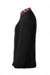 HL003 Custom Design Hotel Waiter Waitress Uniforms Long Sleeve Black Shirt with Stylish Collar Placket Design 