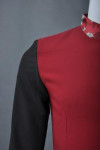 HL005 Personalized Work Hotel Uniform Contrast Sleeve Dri Fit Shirt in Maroon and Black