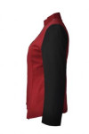 HL008 Tailor-made Red F&B Staff Uniforms Women's Asymmetrical Button Long Sleeve Blouse