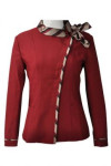 HL009 Custom made Women's Blouse with Striped Neck Scarf 