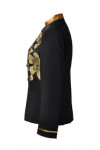 HL011 Bespoke Black and Gold Floral Print Shirt Restaurant Manager Uniforms