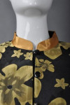 HL011 Bespoke Black and Gold Floral Print Shirt Restaurant Manager Uniforms