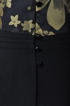 HL011 Bespoke Black and Gold Floral Print Shirt Restaurant Manager Uniforms