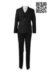 BWS072 2-Piece Black Business Pants Suit for Female Executives