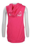 VT170 Customized Dancing Vest T-shirt With Hood Pink  Printed LOGO Tank Top