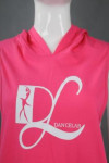 VT170 Customized Dancing Vest T-shirt With Hood Pink  Printed LOGO Tank Top