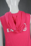 VT170 Customized Dancing Vest T-shirt With Hood Pink  Printed LOGO Tank Top