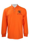 P798 Customize Long Sleeve Orange Polo Shirts