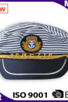 HA241 Custom-Made Peaked Cap Forage Cap in Blue Stripes Sailor Hat
