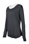 T674 Plain Black Long Sleeve Tee 