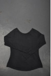 T674 Plain Black Long Sleeve Tee 