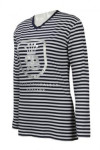 T776 Vertical Stripe Design Long Sleeve T-Shirt Si