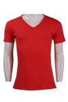 T896 Red T Shirt With V-Neck Design Template