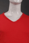 T896 Red T Shirt With V-Neck Design Template