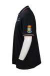 P837 Black Polo Shirt With Logo Design Singapore