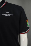 P837 Black Polo Shirt With Logo Design Singapore