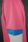 P851 Custom-Made Pink Polo Shirt With Blue Collar