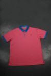 P851 Custom-Made Pink Polo Shirt With Blue Collar