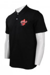 P841 Customized Black Polo Shirt Front Logo