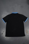 P875 Black Polo Shirt With Blue Collar Design