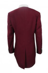 HL015 Custom Made Singapore Hotel Uniform Single Breasted Maroon Tailcoat Jacket