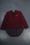 HL015 Custom Made Singapore Hotel Uniform Single Breasted Maroon Tailcoat Jacket