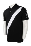 P960 Black Polo White Printing Design Shirt SG