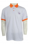 P1066 Polo Shirt Orange Outline Pattern SG 