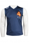 VT217 Customized Men's V-Neck Sublimation Vest T-shirt Printing Navy Blue Tank Top
