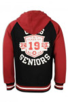 Z451 Printed Red Black Hoodies With Front Pocket