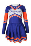 CH197 Large-scale Custom-Made Long-sleeve Cheerleading Dress Suit Contrast Women's Dress Suit Folded Skirt Cheerleading Dress Supplier  Glee Cheerios Uniform  A Line Cheer Skirt
