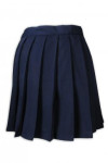 CH199 Design Women's Dark Blue Cheerleading Pleated Skirt Invisible Zipper Pleated Skirt Side Zipper Cheerleading Pleated Skirt Center