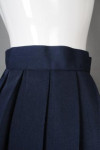 CH199 Design Women's Dark Blue Cheerleading Pleated Skirt Invisible Zipper Pleated Skirt Side Zipper Cheerleading Pleated Skirt Center