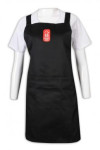 AP155 Personalised Logo Catering Uniform Full Length Black Apron with Front Pocket