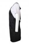 AP155 Personalised Logo Catering Uniform Full Length Black Apron with Front Pocket