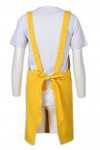 AP153 Manufacturer of Custom Logo Printing Full Length Basic Kitchen Restaurant Uniform Yellow Apron with 2 Side Pockets and Tie Back Straps 