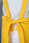 AP153 Manufacturer of Custom Logo Printing Full Length Basic Kitchen Restaurant Uniform Yellow Apron with 2 Side Pockets and Tie Back Straps 