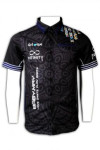 DS077 Custom Design Black Dart Team Shirt with Full Printing of Geometric Shapes