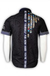 DS077 Custom Design Black Dart Team Shirt with Full Printing of Geometric Shapes