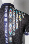 DS077 Custom Design Black Dart Team Shirt with Full Printing of Geometric Shapes