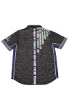 DS077 Custom Design Black Dart Team Shirt with Full Printing of Geometric Shapes